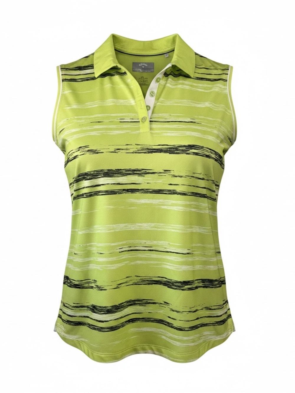 Callaway Lime Green Striped Sleeveless Polo Tank